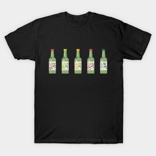 Soju drink korean aesthetics graphics illustration T-Shirt by nanaminhae